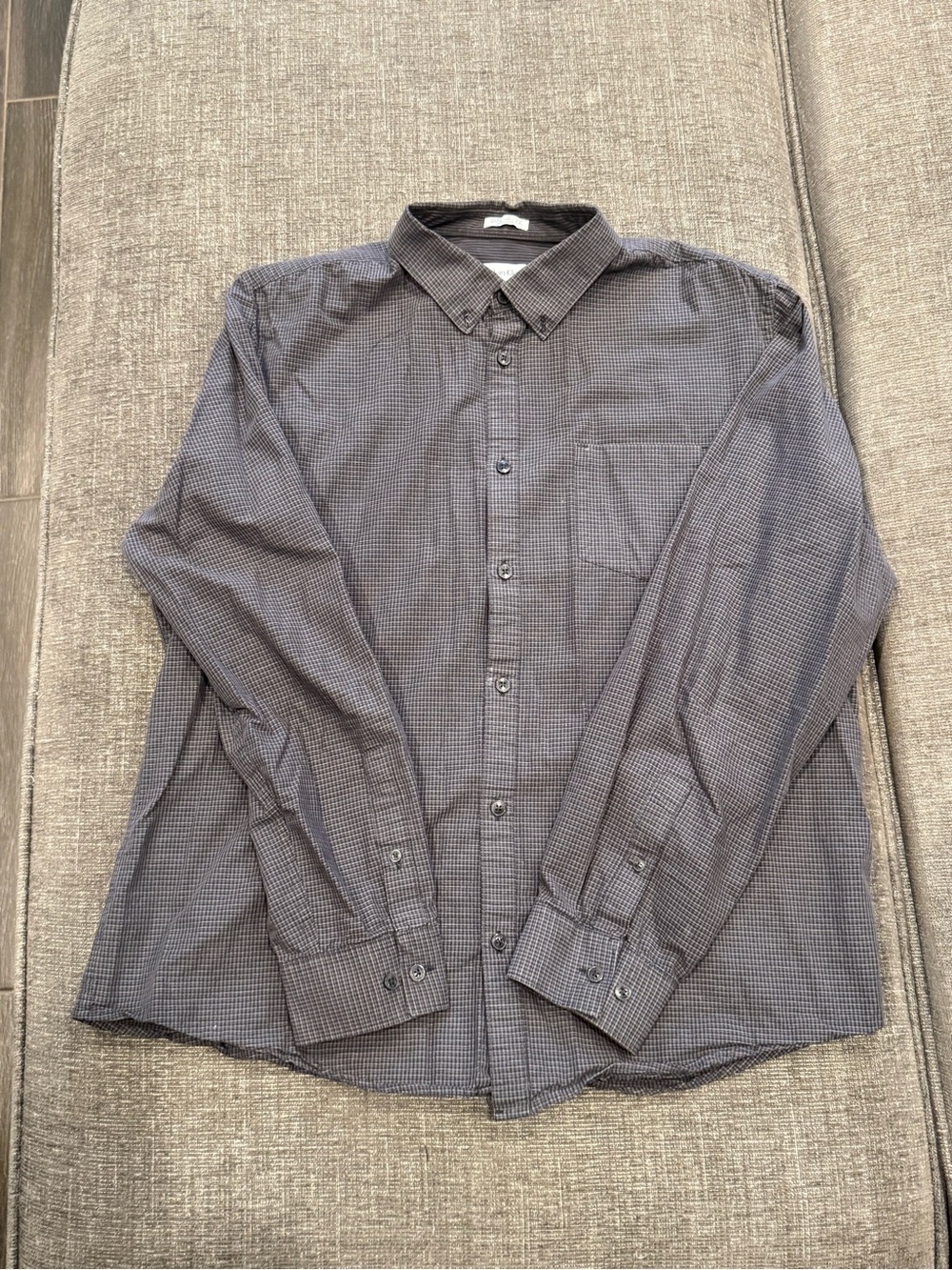 Calvin Klein Men's Charcoal Micro-Check Dress Shirt